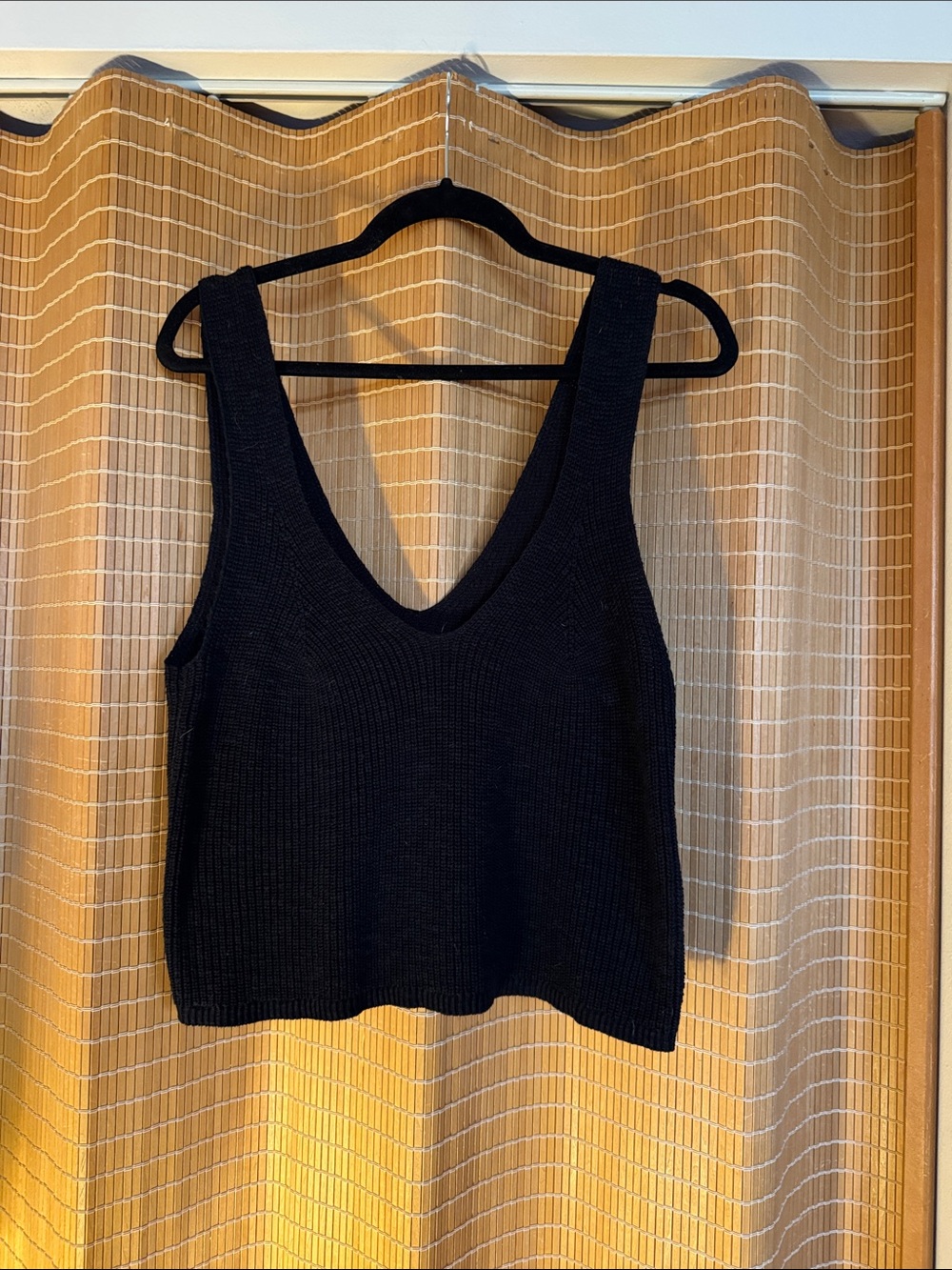 Madewell Black V-Neck Knit Tank
